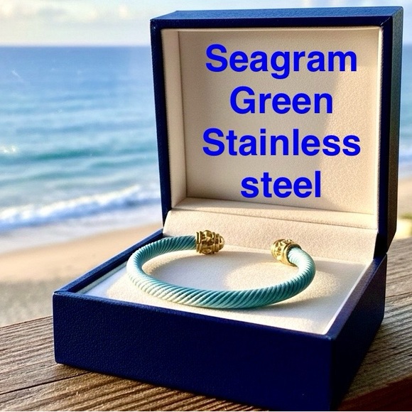 Trendy Green and Gold Unisex Bracelet - Picture 4 of 5